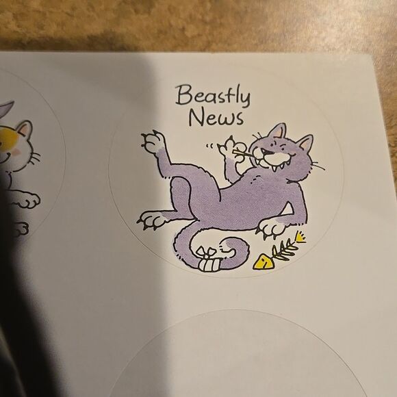 Frazzled Felines 1 Sheet of Cat Stickers Current  1988 Made in USA 5 Total vtg - Picture 6 of 16